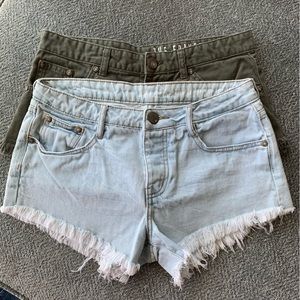 Cotton On Frayed Mid Rise Shorts (2 pack)